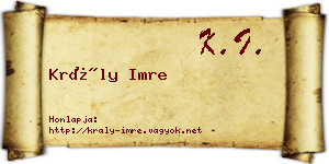 Krály Imre névjegykártya